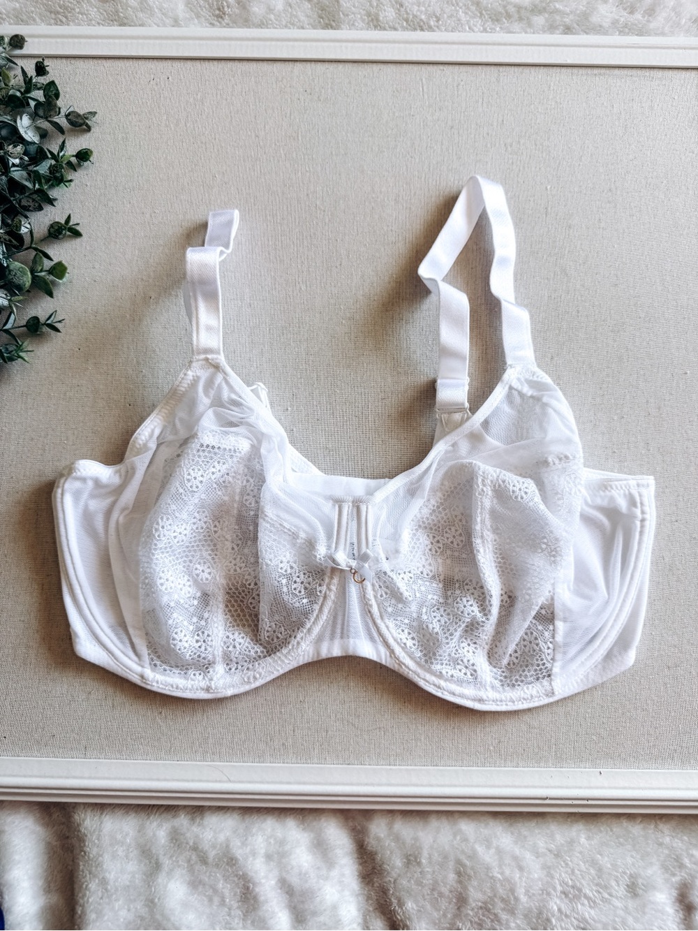 Chantelle White Lace Unlined Underwire Full Coverage Bra 36G